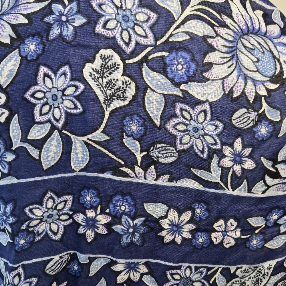 NWT VERA BRADLEY SOFT FRINGE SCARF NAVY BLUE TROPICS TAPESTRY WRAP SHAWL WOMEN - Picture 5 of 10